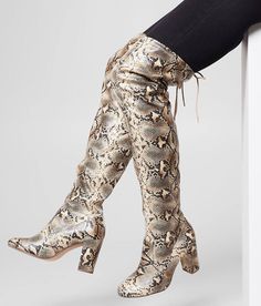 Boot For Women, Snake Print Boots, All Nike Shoes, Animal Print Fashion, Knee Boot, Boot Print, Shoe Inspo, Shoe Size Conversion, Animal Fashion