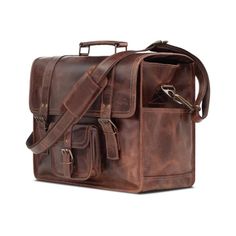 Leather Briefcase for Men | Mica | Levinson Leather – Levinson Leather Goods Briefcase For Men, Buffalo Leather, Leather Briefcase, Leather Top, Magnetic Closure, Leather Craft, Timeless Pieces, Leather Handmade, Front Pocket