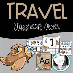 travel classroom decor and activities for children to learn the letter i, with an image of a