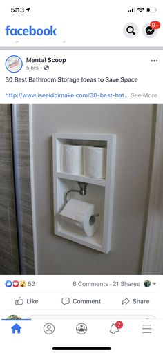 a facebook post with an image of a toilet paper dispenser on the wall