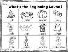 the beginning sound worksheet for halloween