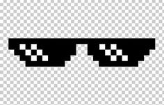 pixelated glasses with black and white squares on them