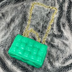 Faux Leather Quilted Bag. New With Tags! Great Color For Spring/Summer! Trendy Shoulder Bag With Fold Over Clasp For Travel, Trendy Travel Shoulder Bag With Fold Over Clasp, Trendy Green Flap Bag With Removable Pouch, Trendy Green Flap Bag For Travel, Trendy Green Crossbody Clutch, Trendy Crossbody Shoulder Bag With Fold Over Clasp, Green Shoulder Bag With Chain Strap For Errands, Trendy Green Clutch Shoulder Bag, Green Chain Strap Bag For Errands