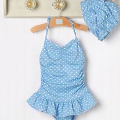 Adorable Janie and Jack bathing suit! Summer Bathing Suits, Skirted Swimsuit, Summer Sky, Dot Skirt, Cute Swimsuits, Janie And Jack, Swimwear Girls, Childrens Fashion