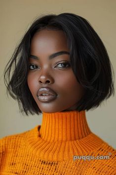 Short Dark Hair Wedding Styles, Classy Black Woman Hairstyle, Bob Relaxed Hair, Curly Hair Bob Naturally, Short Bride Hairstyles, Natural Curly Bob, Textured Bob With Bangs, Black Women Bob Hairstyles, Short Relaxed Hair