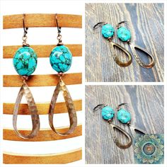 Unmissable! Check out this Southwestern Copper Turquoise Earrings, hammered Copper hoops, turquoise western jewelry, pendant earrings, boho jewelry, large hoops only at $26.00. 
#WesternWear #WesternJewelry #DangleEarrings #GiftForWomen #TurquoiseJewelry #HowliteBeads #southwestern #SouthwestStyle #DropEarrings #HowliteTurquoise #hoops #copper #HammeredCopper #jewelry #earrings #western #turquoise #nativestyle #bohostyle #jewellery #gemstones #turquoisecabochon #newmexicobeauty #rodeofashion Western Turquoise, Earrings Western, Turquoise Western, Rodeo Fashion, Dangle Hoop Earrings, Dragonfly Earrings, Copper Turquoise, Turquoise Howlite, Western Jewelry