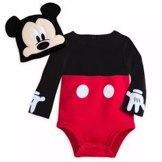 Disney Store Mickey Mouse Costume Bodysuit For Baby 12-18 Months Genuine, Original, Authentic, Disney Store Cuddle Up With Your Cutie In This Mickey Mouse Costume Bodysuit. Complete With Ear Beanie Cap And Embroidered Character Details, Your Baby Will Quickly Transform Into Everyone's Favorite Little Mouse. Includes Disney Cuddly Bodsuit And Beanie Hat Bodysuit Features Embroidered Mickey Mouse Details Three-Snaps At Back Snaps At Inside Leg Beanie Features Embroidered Mickey Face, And 3d Ears S Best Disney Costumes, Mickey Mouse Clothes, Mouse Nursery, Disney Characters Costumes, Mickey Mouse Costume, Disney Baby Clothes, Costume Disney, Mouse Costume, Baby Mouse