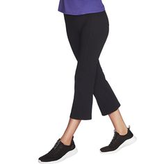 These women's Skechers GOWALK GOFLEX high-waisted cropped pants are perfect for working out, hanging out or tackling the weekend chores. The moisture-wicking material keeps you cool and dry when you're at your most active. These women's Skechers GOWALK GOFLEX high-waisted cropped pants are perfect for working out, hanging out or tackling the weekend chores. The moisture-wicking material keeps you cool and dry when you're at your most active. Moisture-wicking technology Exterior side pockets, sta Sporty Ankle-length Comfort Stretch Activewear, Sporty Ankle-length Activewear With Comfort Stretch, Sporty Ankle-length Activewear Pants With Comfort Stretch, Black Athleisure Activewear For Work, Casual Black Moisture-wicking Yoga Pants, Black Activewear With Pockets For Work, Casual Capris For Sports, Black Relaxed Fit Capri Pants, Black Comfort Stretch Wide Leg Activewear