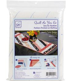 quilt as you go sew by number pattern printed on battenia table runner