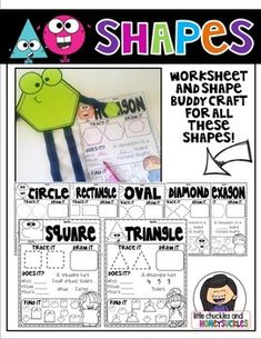 shapes worksheet and craftivity for the shape