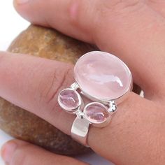 Natural Pink Rose quartz & Pink Tourmaline Ring, 925 Sterling Silver Handmade Ring, Adjustable Ring, Chunky Style Ring, Multi stone Ring, Cluster Ring.Product:- RingModal no:- U389Metal:- 925 Sterling SilverGemstone :- Rose Quartz, Pink TourmalineGemstone size:- 12x16, 5x7 mmFinishing:- Shiny silverWe are using Pure 925 (Stamped) Sterling Silver with Natural Gemstone Jewelry, all of our jewelry designs are Handmade.We are adding new creative designs in our store regularly, for new handmade s Pink Sterling Silver Rings With Stones, Pink Stone Ring, Pink Stone Rings, Herkimer Diamond Ring, Ring Cluster, Hammered Silver Ring, Quartz Pink, Pink Tourmaline Ring, Natural Gemstone Jewelry