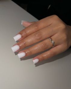 Gyaru Nails Short Nail Ideas For Cruise, Cum White Acrylic Nails Square, Crème White Nails, Nails For Light Skin Color, Gel X Short Nails, Sharp Square Nails, Neutral Square Nails, Short Milky White Nails, Extra Short Square Nails