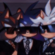 an animated image of three people dressed in suits and ties, with the caption that reads