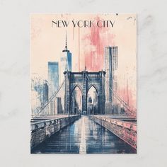 the new york city poster is displayed on a wall