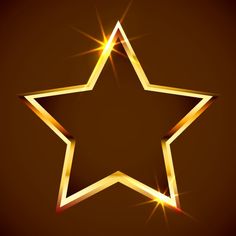 a shiny gold star on a brown background