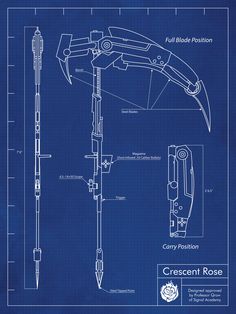 Crescent Rose Scythe, Rwby Crescent Rose, Anime Scythe, Rwby Rose, Armadura Cosplay, 3d Karakter, Blueprint Drawing