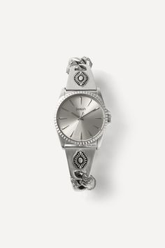 Editors note br br Give in to the glamour and elegance of our RESET watch. Made of stainless steel, this ba&ampsh watch is brushed by hand - piece by piece - to create a gorgeous, aged, patina style look. Its strap is composed of several intricate links which can be removed both quickly and easily. This watch will fit perfectly on your wrist. Its case has a diameter of 34 mm 1.3 in, making it suitable for nights out or the office. It is also water-resistant 5 bars, which means you can wear it wh Moonphase Watch, Patina Style, Elegant Watch, Green Watch, Gray Jewelry, Piece By Piece, Latest Watches, Stylish Watches, Diamond Watch