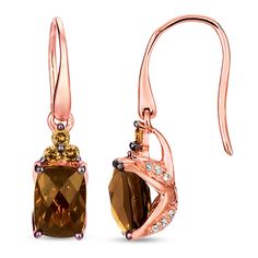 PRICES MAY VARY. ELEGANT SIMPLICITY - These gorgeous dangle-style stud earrings from Le Vian feature a 7mm long elongated cushion cut Chocolate Quartz gems, each with three Chocolate Diamonds stacked on top of the smoky quartz, all set in 14k Rose Strawberry Gold UNSURPASSED EXCELLENCE - Our exceptional quality standards set us apart, and our products never fail to impress. Featuring our unique proprietary designs crafted from authentic precious metals and an array of precious and semi-precious Chocolate Diamond Earrings, Rose Strawberry, Smoky Quartz Earrings, Elongated Cushion Cut, Elongated Cushion, Gold G, Chocolate Diamonds, Le Vian, Spiral Earrings