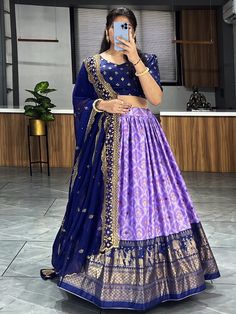 The upcoming wedding season calls for a truly mesmerizing outfit, and our fascinating lavender digital printed dola silk wedding lehenga choli is here to make a statement. Crafted with utmost care and attention to detail, this stunning lavender lehenga choli is the perfect pick for your festivals, weddings, occasions, and other events.
Featuring a lavender color dola silk material lehenga, this piece boasts a digitally printed design that adds a touch of elegance and uniqueness. The contrast foi Lavender Lehenga, Traditional Lehenga, Mirror Work Lehenga, Simple Lehenga, Half Saree Lehenga, Long Gown Design, Lehenga Designs Simple, Half Saree Designs, Choli Designs