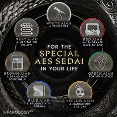 an advertisement for the special aessai in your life, with many different symbols