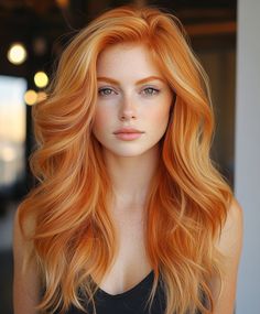 Extravagant Copper Hair Blonde Balayage: Autumn's Golden Hour. Copper Hair Blonde, Copper And Blonde Balayage, Light Copper Hair, Redhead Hair Color, Hair Blonde Balayage, Pretty Redheads, Ginger Hair Dyed, Redhead Hair, Copper Blonde Hair Color