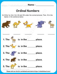 the worksheet for ordering numbers in english