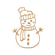 a drawing of a snowman wearing a hat and scarf