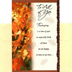 a greeting card with the words to fall by fives on it and an image of autumn leaves