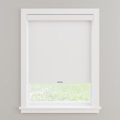 a white window with the blinds closed