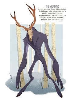 an animal with antlers standing in the snow next to some trees and text that reads,