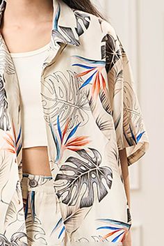 The Monstera Deliciosa Cuban Half Shirt perfectly combines casual comfort with a vacation-ready vibe. This shirt features an all-over print of tropical plants like Monstera Deliciosa and Bird of Paradise, bringing a lush, exotic feel to your wardrobe. The classic Cuban collar and half sleeves enhance its relaxed, laid-back style. Crafted from premium fabric, this slightly oversized shirt is ideal for those who want to bring a touch of the tropics to their everyday look. All-over print of Monster Epic Poetry, Half Shirt, Sneakers And Socks, Half Shirts, Monstera Deliciosa, Bird Of Paradise, Jean Accessories, Laid Back Style, Tropical Plants