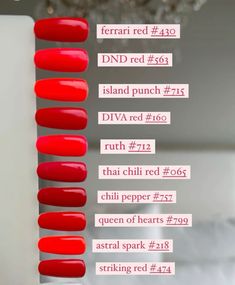 Dnd Gel Nail Polish, Dnd Nail Polish, Indian Nails, Red Gel Nails, Bright Red Nails, Dnd Gel Polish, Happy Nails, Vibrant Nails