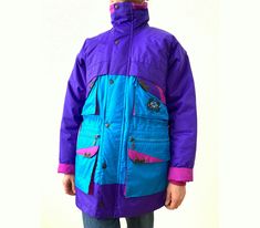 Vintage, bright, waterproof jacket from 1990s. You will have one of a kind! Model is a size M, 171cm/67,3 Size XS but can be up to M For more detailed information - write to me. I will be happy to answer. 90s Winter Jacket, Snowboarding Clothes, 90s Winter, Vintage Pink Dress, Colorful Jacket, Pink Dress Women, Clothes Winter, Snowboarding Outfit, Waterproof Coat