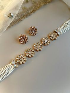 Kundan Choker Set, Elegant Choker, Indian Wedding Jewelry Sets, Kundan Jewellery Set, Kundan Choker, Indian Jewellery Design Earrings