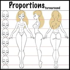 an animation character's guide to drawing cartoon faces and body shapes for girls with different facial expressions