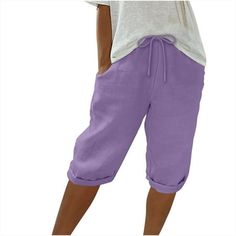 Womens Summer Capri Pants Casual Cotton Linen Capris Elastic Waist Drawstring Beach Lounge Trousers with Pockets Welcome to our store, I wish you a happy shopping Our products are produced in our own factory with various styles We offer various discounts, and we offer a 30-day quality guarantee please rest assured to place an order If you have any questions, please feel free to contact me, it is our honor to serve you SOMEONE ASKED Q: Is the quality of the clothes as described? A: Yes, if the pr Lounge Trousers, Linen Capri Pants, Golf Shorts Women, Bermuda Shorts Women, Summer Beach Shorts, Women Summer Casual, Beach Lounge, Summer Shorts Outfits, Yoga Pants With Pockets