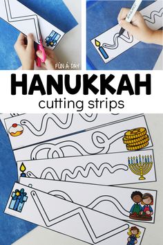 this hanukkah cutting strips activity is fun for kids to do