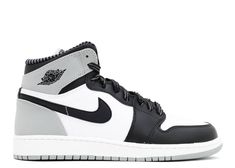 Air Jordan 1 Retro High Og Bg (gs) "Barons" - Air Jordan - 575441 104 - white/black-wolf grey | Flight Club Jordan 1 Grey, Jordan Shoes Girls, All Nike Shoes, Flight Club, Nike Air Shoes, Cute Nike Shoes, Air Jordan Sneakers, Fresh Shoes, Air Jordan 1 Retro High Og