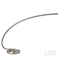 Dainolite Ltd - 322-LEDT-SC - LED Table Lamp - Satin Chrome Curved Table, Led Reading Light, Chrome Table Lamp, Chrome Fixtures, Cool Floor Lamps, Contemporary Table Lamps, Led Table, Incandescent Lighting, Led Desk Lamp