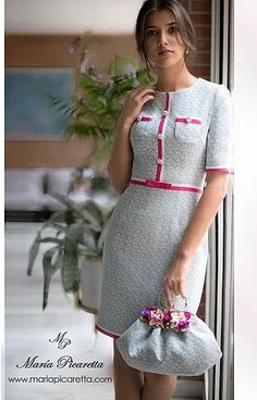 NUEVA YORK 390€ Mode Chanel, Tweed Dress, Sewing Dresses, A Dress, Dress Patterns, Elegant Dresses, Day Dresses, Cute Dresses