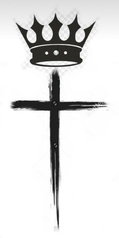 a cross with a crown on top of it