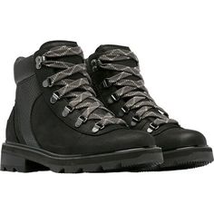 Built for wet weather and urban hikes, Sorel's Lennox Hiker Stkd Boot is stacked with waterproof leather and classic hiking style with its oversized metal hardware and fat red laces. Sorel Lennox, Hiking Style, Hiker Style, Hiking Fashion, Black Gums, Wet Weather, Personal Marketing, Red Lace, Metal Hardware