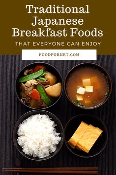 japanese breakfast foods that everyone can enjoy with chopsticks, rice and tofu