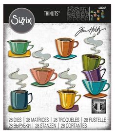 Sizzix Thinlits Tim Holtz Papercut Cafe 666287 New in the package  Enjoy Free Shipping Card Making Ideas Easy, Spring Animals, Diary Decoration, Tim Holtz Sizzix, Spring Bunny, Scrapbooking Photo, New Metal, Paper Craft Projects, Scrapbook Crafts