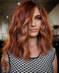 Red Hair Lob, Ginger Balayage, Strawberry Highlights, Ginger Brown Hair, Bright Copper Hair, Dark Ginger Hair, Ginger Hair Dyed, Red Balayage Hair, Balayage Lob