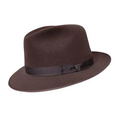 Stetson Runabout Packable Fedora Hat | DelMonico Hatter- #packable #foldable #roll-up #fedora #furfelt #stetson #hat Flat Crown Fur Felt Fedora, Classic Brown Fedora With Flat Crown, Brown Fur Felt Fedora With Short Brim, Classic Brown Fedora For Kentucky Derby, Brown Fur Felt Fedora For Kentucky Derby, Classic Fur Felt Fedora With Flat Crown, Classic Brown Wool Top Hat, Formal Brown Fur Felt Fedora, Classic Brown Fur Felt Hat