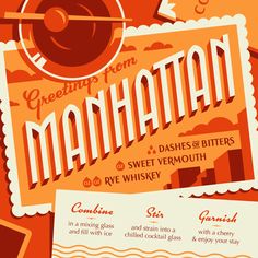 a poster with the words manhattan on it