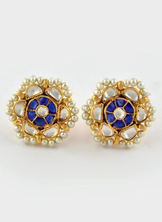 Weight- 11.20 Grams Approx Material- 925 Silver Gold Plating Kundan Flower Stud Traditional Indian Stud Earrings Handmade Kundan Earrings Designer Ethnic Bridal Kundan Jewelry Punjabi Kundan Earrings Kundan flower stud earrings mother day gift Indian wedding earrings. You won't regret investing in this timeless pair of kundan earrings. Inspired from traditional polki jewellery but set in a contemporary arrangement. Indian Earring, Indian Wedding Earrings All of our pieces are strong and durable and made with care. Traditional Pearl Earrings For Pierced Ears For Anniversary, Elegant Ceremonial Earrings With Motifs, Traditional White Pearl Earrings For Gift, Traditional Blue Earrings With Intricate Design, Traditional White Plug Earrings As Gift, Traditional Hallmarked Pearl Earrings For Anniversary, Traditional White Bridal Earrings As Gift, Handmade Traditional Pearl Earrings For Anniversary, Diwali Gift Round Pearl Earrings