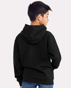 Youth Fleece Pullover Hooded Sweatshirt - BLACK - XL | Next Level Youth Fleece Pullover Hooded Sweatshirt in Black Size XL | Cotton/Polyester Blend Black Fleece Sweatshirt With Adjustable Hood, Black Fleece Sweatshirt With Double-lined Hood, Black Sports Hooded Jacket With Kangaroo Pocket, Black Fleece Hooded Jacket With Kangaroo Pocket, Black Fleece Hoodie With Adjustable Hood, Black Fleece Hooded Jacket With Adjustable Hood, Black Fleece Tops With Adjustable Hood, Black Fleece Top With Adjustable Hood, Black Hooded Sweatshirt With Fleece Lining