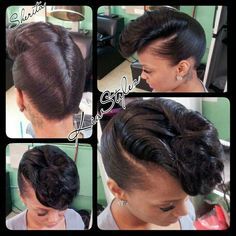 Seriously best updo I've seen! Retro Updo, Straightening Natural Hair, French Roll, Twisted Hair, African Styles, Face Beat, Beautiful Hairstyles, Hair Laid